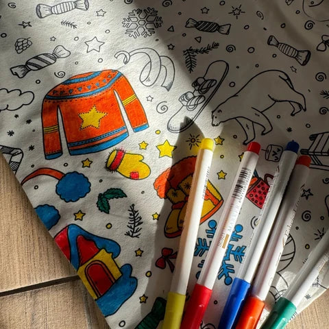 Pyjama à colorier (crayons de couleur inclus)