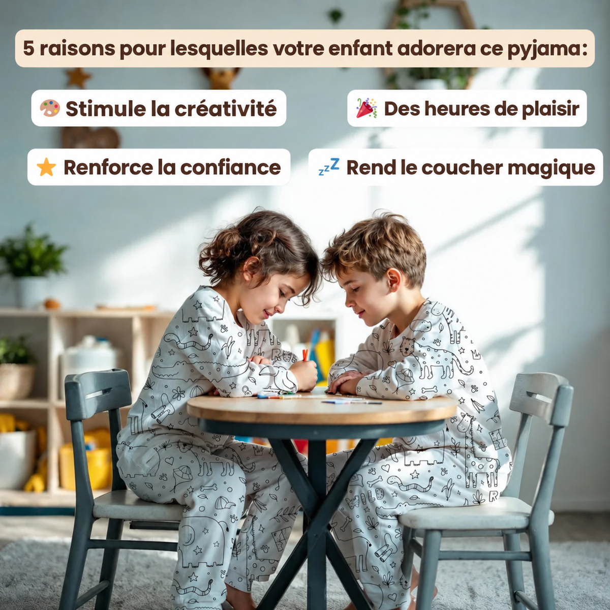 Pyjama à colorier (crayons de couleur inclus)