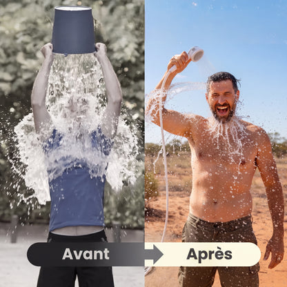 Douche portable : Kit avec tuyau et Tête de jet