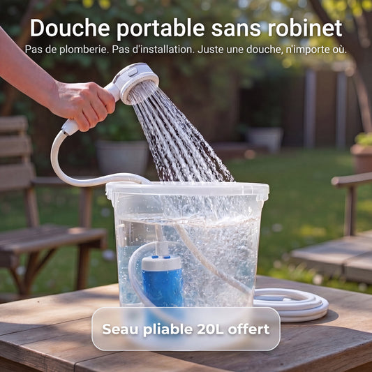 Douche portable : Kit avec tuyau et Tête de jet